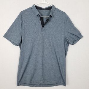 Lululemon Evolution Polo Small Heathered Antigua Grey Blue color Preppy Casual